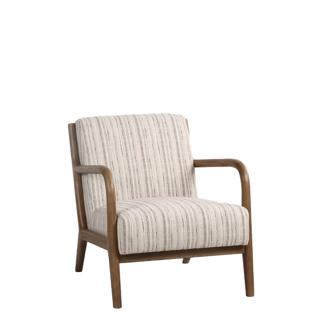 LUCA OCCASIONAL CHAIR - COASTAL STRIPE / HISTORY OAK image 0